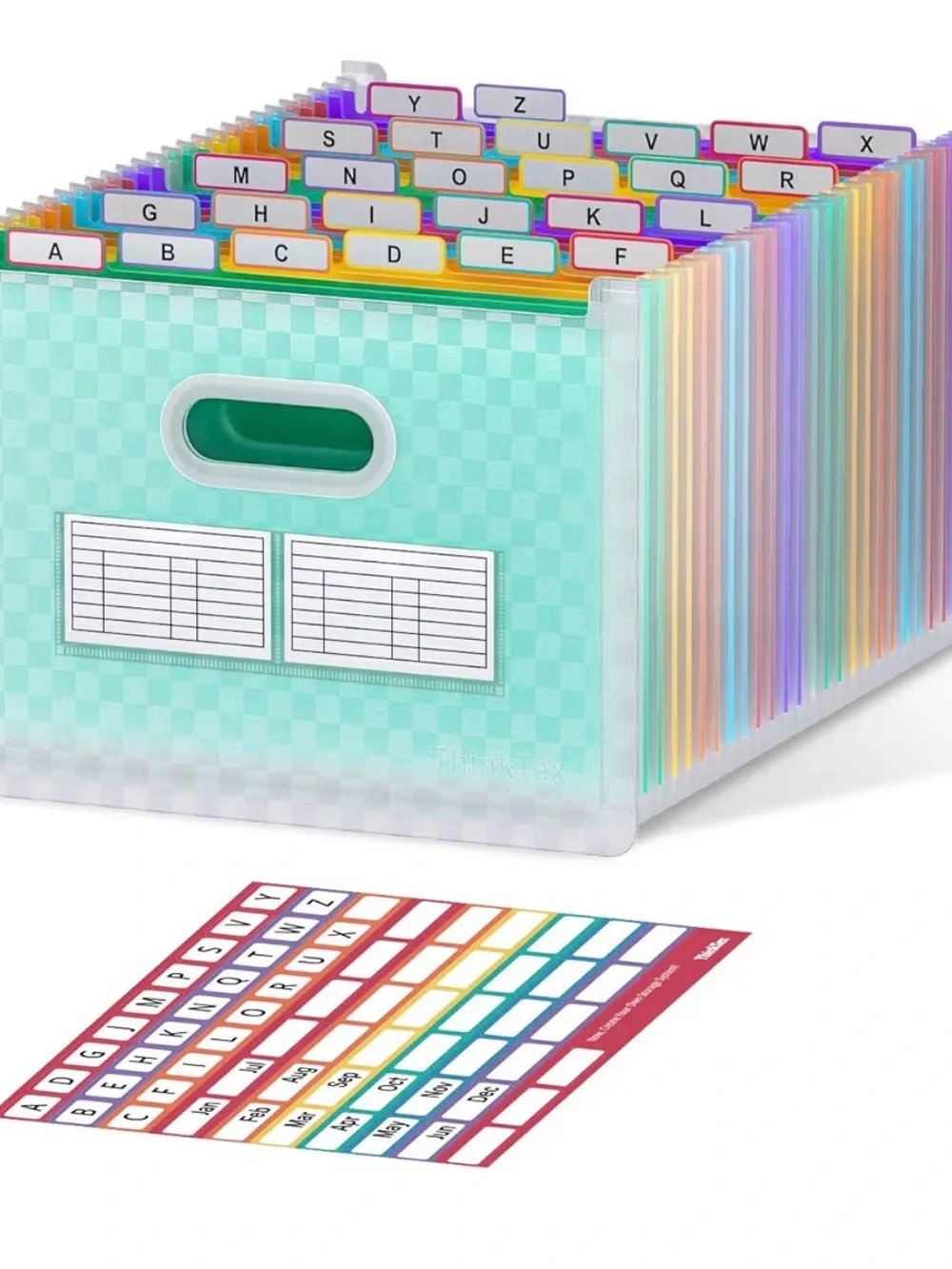 Thinktex 26-Pocket Accordion File Organizer, Upright & Open Top,